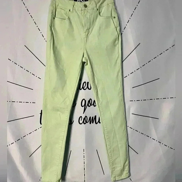PTCL High Waisted Pistachio Green Skinny Jeans - Picture 3 of 4